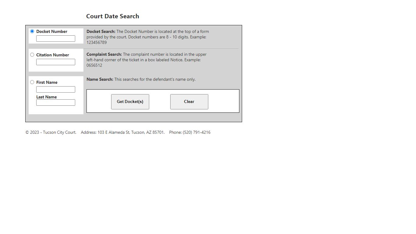 DocketRetrieval - tucsonaz.gov